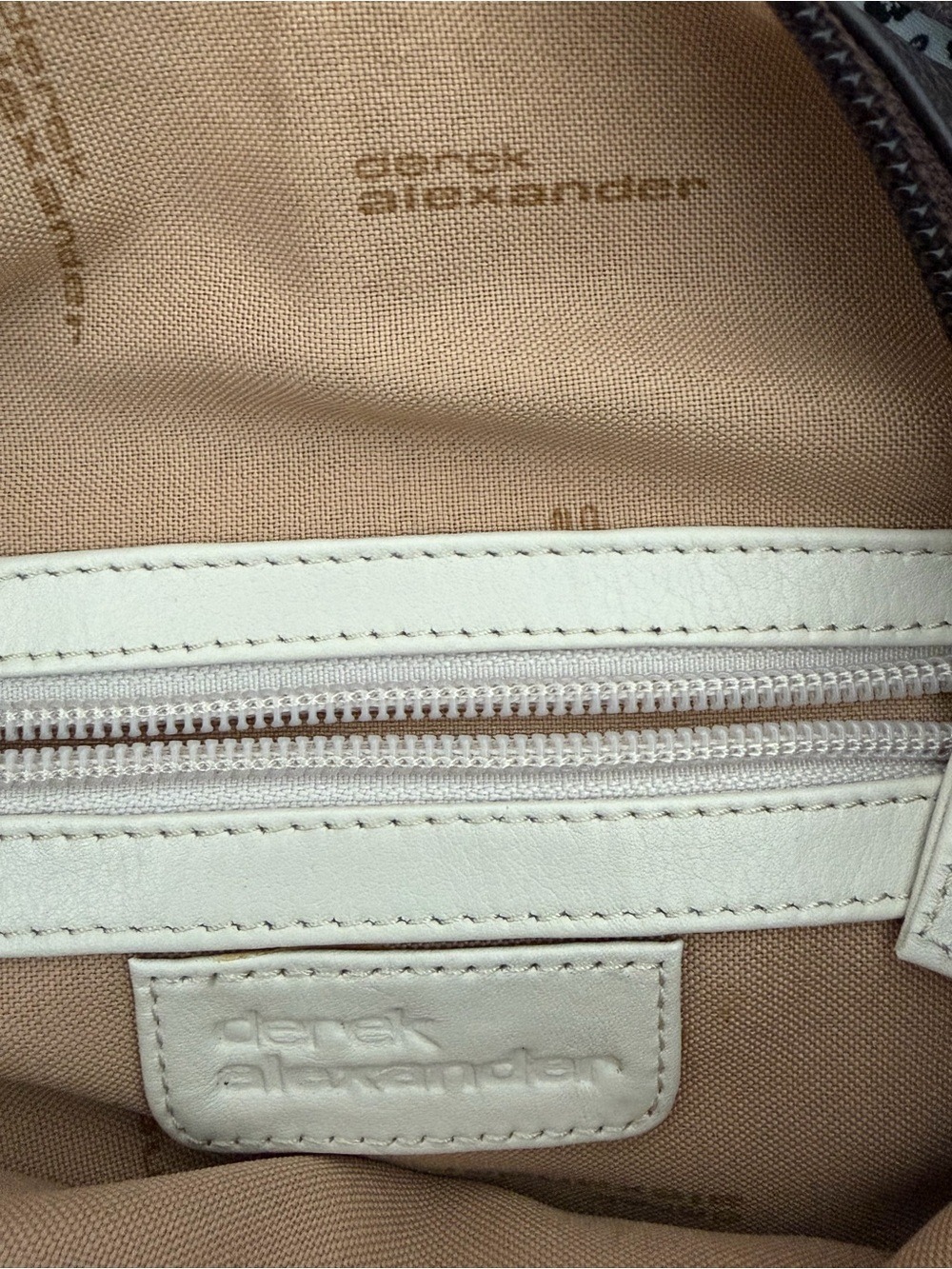 Derek Alexander Leather Hobo Shoulder Bag in Dark Brown with Chestnut Accents - Picture 8 of 10